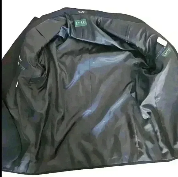 Ralph Lauren Mens Black Green Label Classic Formal Suit Jacket 44L